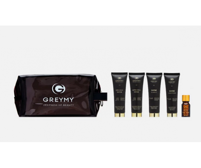 Набор миниатюр GREYM Yshine shampoo 50мл, shine conditioner 50мl, brilliant mask 50мл, improving, mask 50мл, *morocco argan oil 10мл