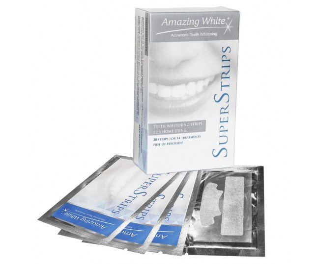 Amazing White SuperStrips Эффективные и безопасные полоски для отбеливания чувствительных зубов 