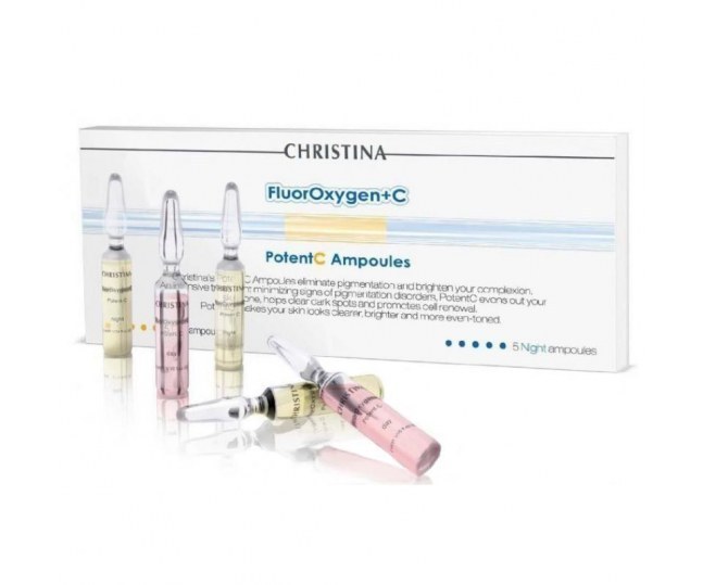 CHRISTINA Fluoroxygen + CPotentC Ampoules - Ампулы Fluoroxygen + CPotentC (в упаковке 5 дневных и 5 ночных ампул) 10 шт.