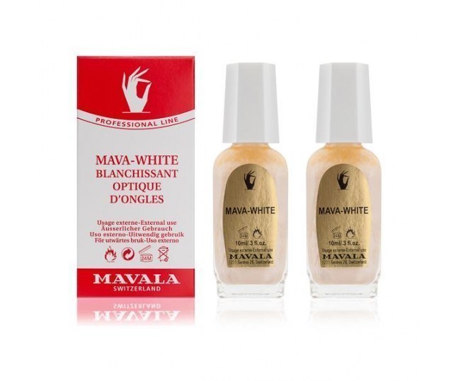 Mavala Оптическое отбеливающее средство для ногтей Мава-Уайт Mava-White 2х10 ml