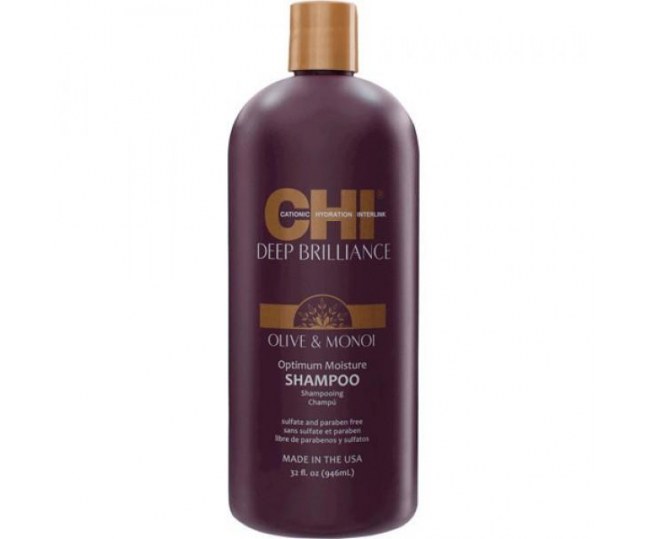 Deep Brilliance Olive&Monoi Optimum Moisture Shampoo Увлажняющий шампунь для поврежденных волос  946мл
