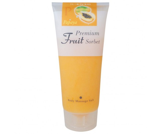 COSMEPRO Premium Fruit Sorbet Body Massage Salt Papaya Премиальный фруктовый скраб-сорбет для тела на основе соли Папайя 500г