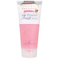 COSMEPRO Premium Fruit Sorbet Body Massage Salt Raspberry&Honey Премиальный фруктовый скраб-сорбет для тела на основе соли Малина и мёд 500г