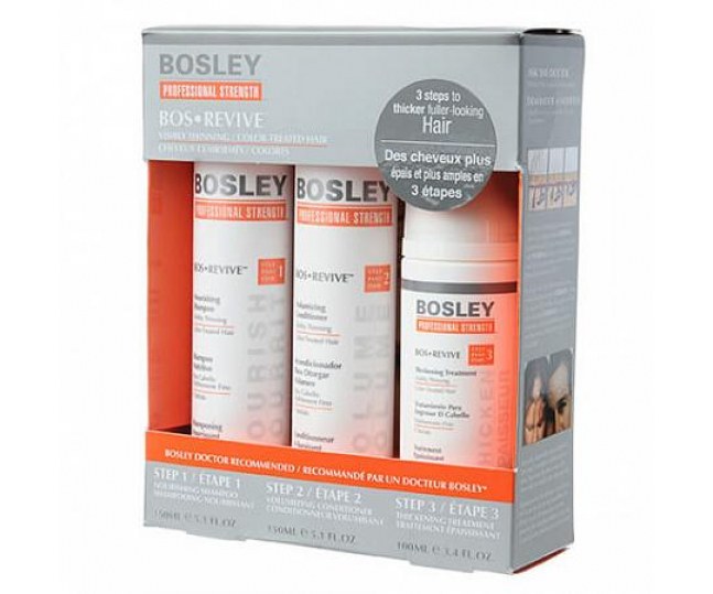BOSLEY PRO Воs Revive Starter Pack For Color-Treated Hair - Система Для Истонченных Окрашенных Волос (Шампунь, Кондиционер, Уход) 