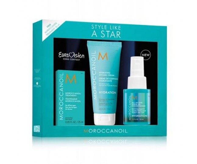Набор Moroccanoil Style Like A Star Option 1 ( увл. стайлинг крем 75 мл+несмыв.кондиционер 50 мл+ восстанав. Масло25 мл)