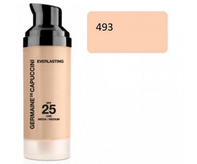 EVERLASTING Semi-matt makeup 12-h SPF25 Тональный крем,тон 493 лен 30мл