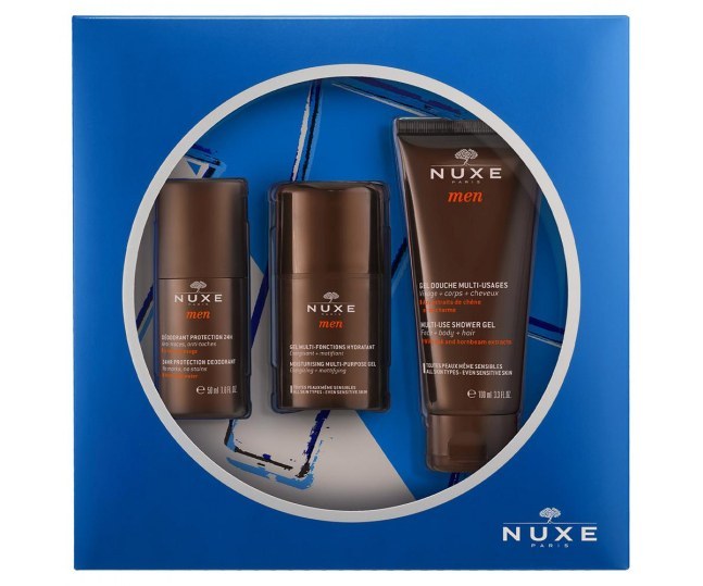 Набор NUXE MEN: Увлажняющий гель для лица+дезодорант+гель для душа 50мл+50мл+100мл