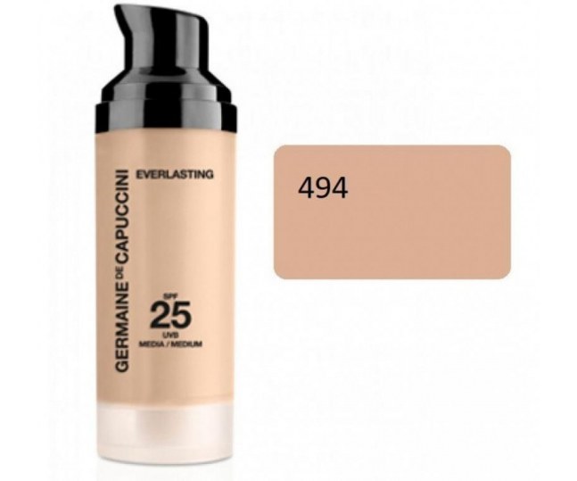 EVERLASTING Semi-matt makeup 12-h SPF25 Тональный крем,тон 494 нежно-бежевый 30мл
