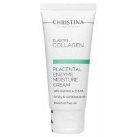 CHRISTINA Elastin Collagen Placental Enzyme Moisture Cream Увлажняющий крем с плацентой, энзимами, коллагеном и эластином для жирной и комбинированной кожи 60 ml