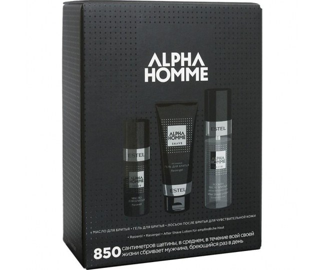 ALPHA HOMME Набор для бритья 850 (масло для бритья, гель для бритья, лосьон после бритья)