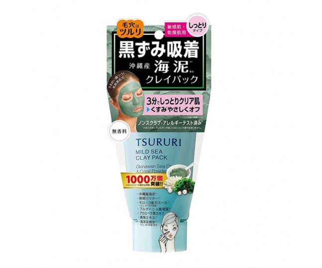 TSURURI Крем-маска для лица с белой глиной, коралловой пудрой и морскими водорослями 150гр