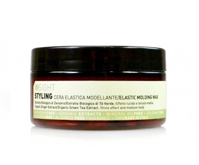 INSIGHT STYLING ELASTIC MOLDING WAX / Моделирующий воск  с экстрактом имбиря 90 мл