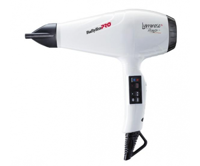 Фен BaByliss Pro LUMINOSO+ белый, 2 насадки, 2100Вт