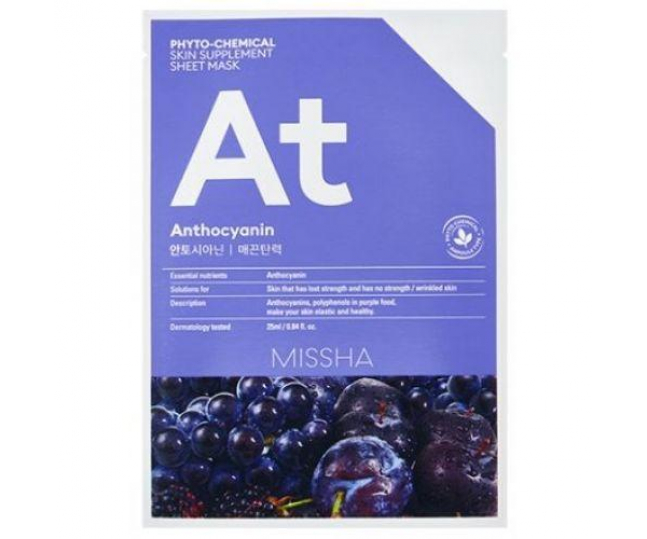Phytochemical Skin Supplement Sheet Mask Anthocyanin/Lifting Маска для лица подтягивающая 1шт