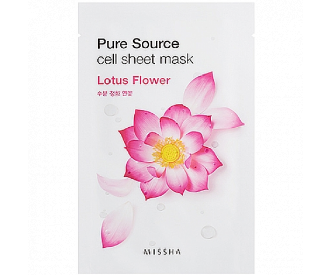 Pure Source Cell Sheet Mask Lotus Увлажняющая маска для лица 1шт