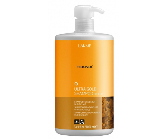 LAKME TEKNIA Ultra Gold Shampoo - Шампунь для поддержания оттенка окрашенных волос "Золотистый" 1000 мл
