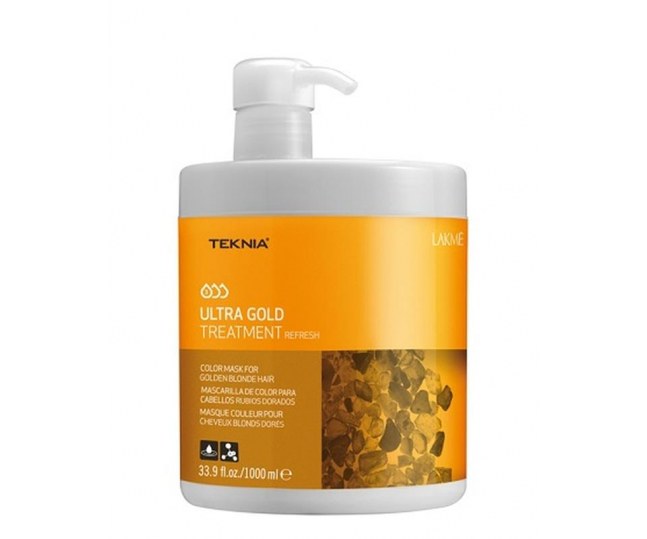 LAKME TEKNIA Ultra Gold Treatment -  Средство для поддержания оттенка окрашенных волос "Золотистый" 1000 мл
