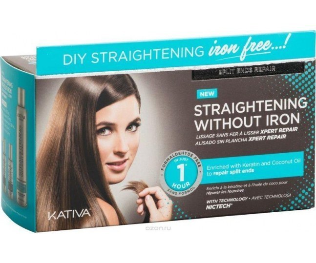 Набор для выпрямления волос «Восстановление» для волос с секущимися кончиками IRON FREE Kativa